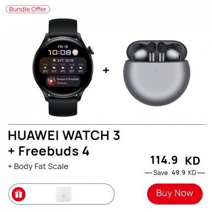Huawei Freebuds 4 + Huawei Watch 3 Black