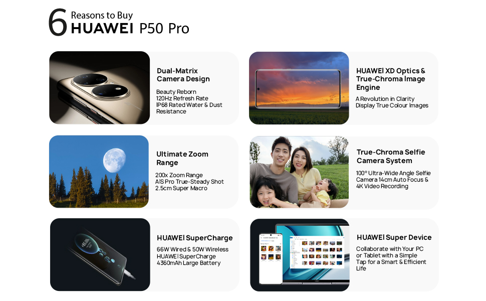 Huawei P50 Pro Dual SIM, 8GB+256GB Phone, 4G LTE 1